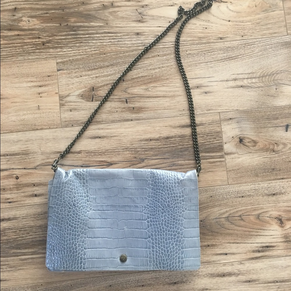 Marc Jacobs powder blue croc crossbody bag